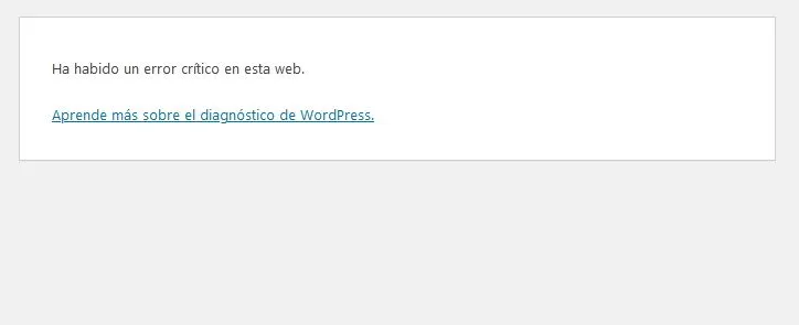 Error Critico En La Web